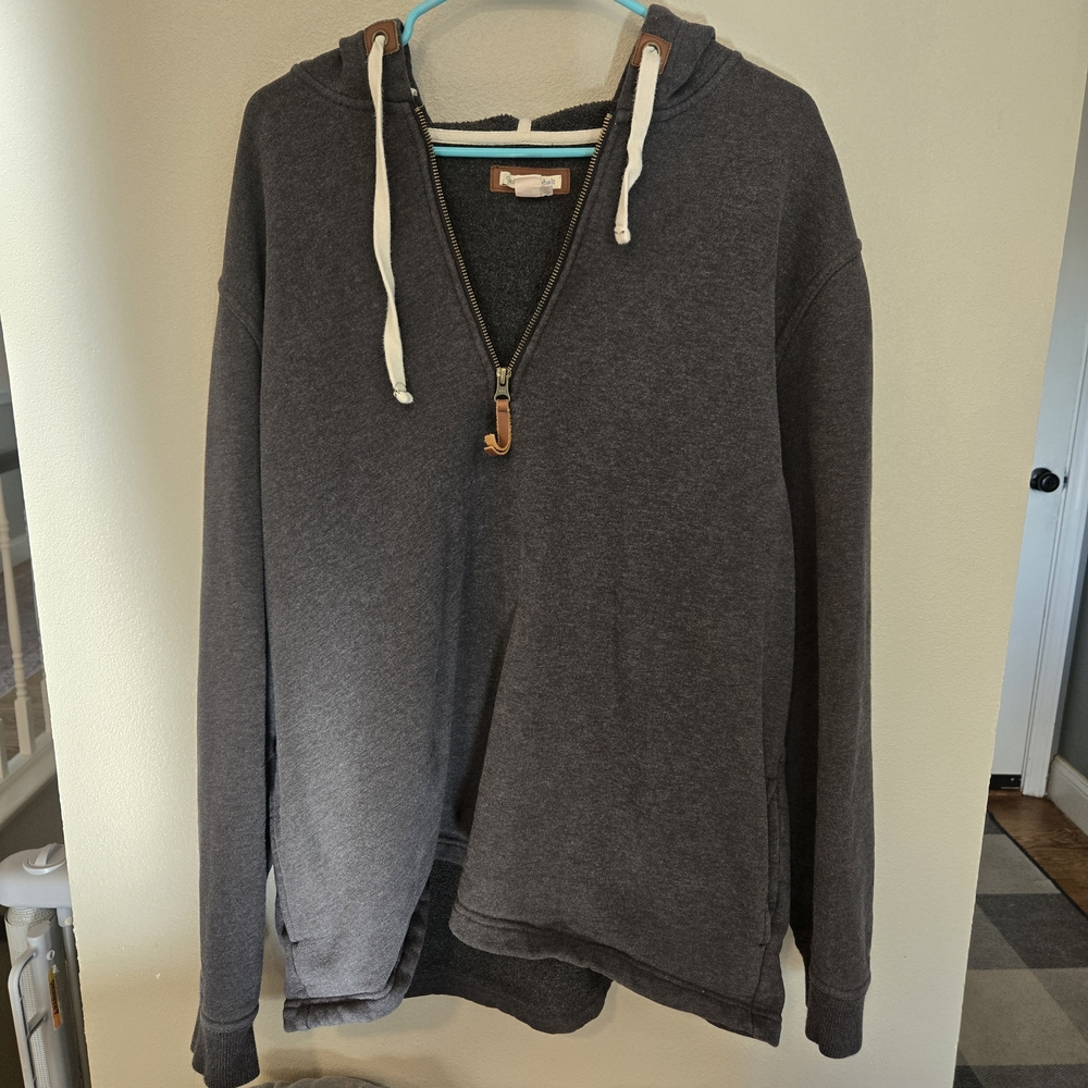 Men's Charcoal Zip-Up Sweater